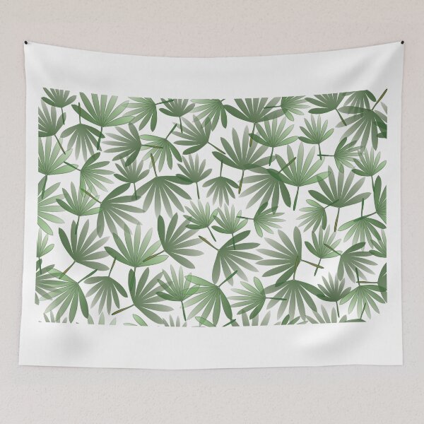 Item preview, Green leaves seamless pattern inspired by tropical and botanical foliage designed and sold by Line-Aura.