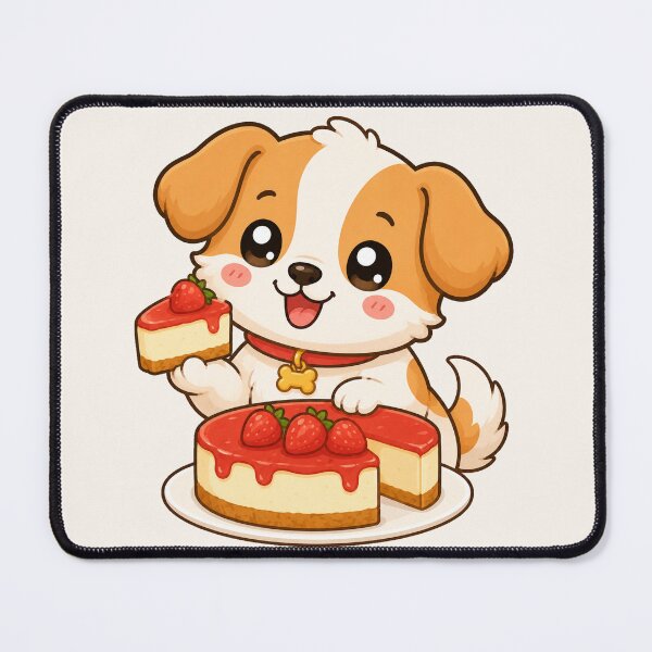Item preview, Cute Puppy Strawberry Cheesecake Dessert Baking Art designed and sold by Seculinator.