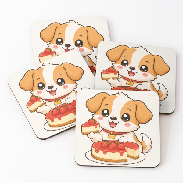 Item preview, Cute Puppy Strawberry Cheesecake Dessert Baking Art designed and sold by Seculinator.