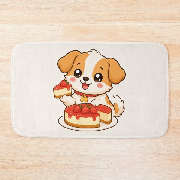 Item preview, Cute Puppy Strawberry Cheesecake Dessert Baking Art designed and sold by Seculinator.