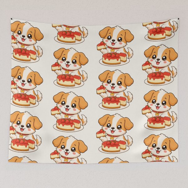 Item preview, Cute Puppy Strawberry Cheesecake Dessert Baking Art designed and sold by Seculinator.