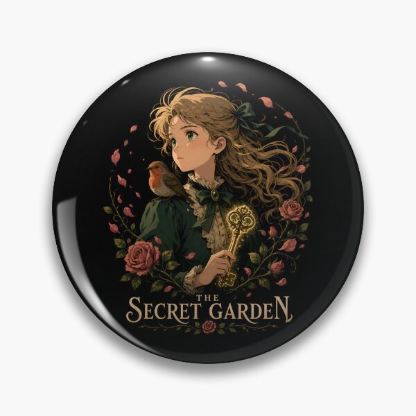 Item preview, The Secret Garden Mary Lennox Anime Portrait Glowing Golden Key designed and sold by Fenay Designs.