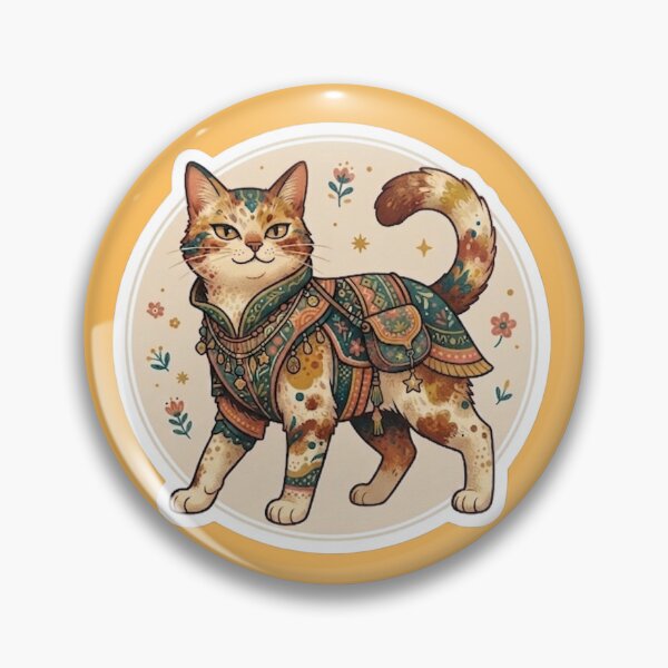 Item preview, Cute Traditional Patterned Cat Sticker designed and sold by Iampoji.