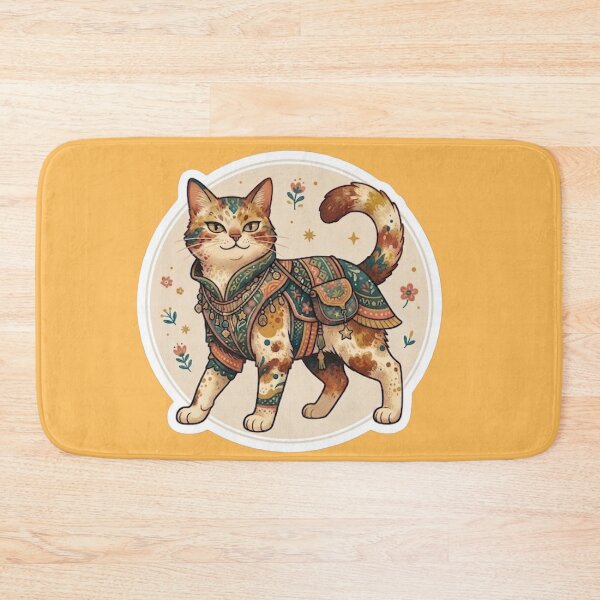 Item preview, Cute Traditional Patterned Cat Sticker designed and sold by Iampoji.