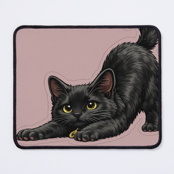 Item preview, Stretching Black Cat Sticker | Cute Black Cat Stretch Pose | Cat Lover Gift designed and sold by Skedart.