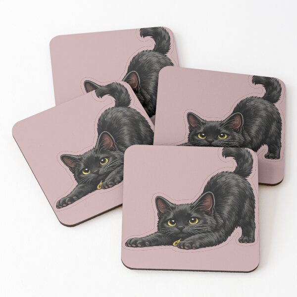 Item preview, Stretching Black Cat Sticker | Cute Black Cat Stretch Pose | Cat Lover Gift designed and sold by Skedart.