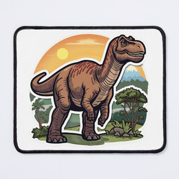 Item preview, Majestic Argentinosaurus Prehistoric Landscape Sticker designed and sold by Artisan Finds Online.