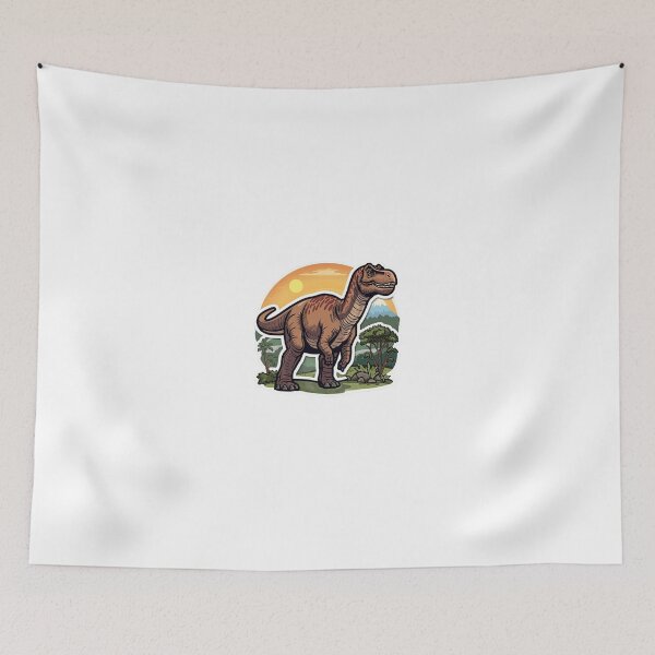 Item preview, Majestic Argentinosaurus Prehistoric Landscape Sticker designed and sold by Artisan Finds Online.