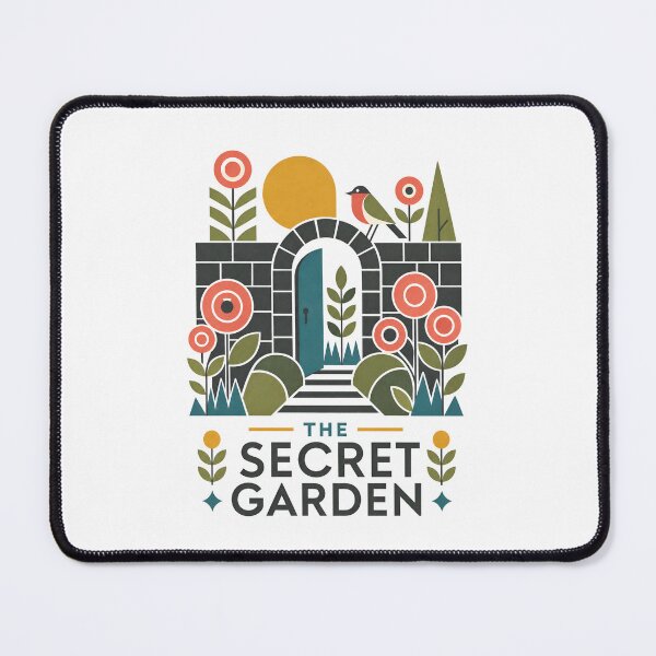 Item preview, The Secret Garden Mid Century Modern Geometric Arched Door Landscape designed and sold by Fenay Designs.