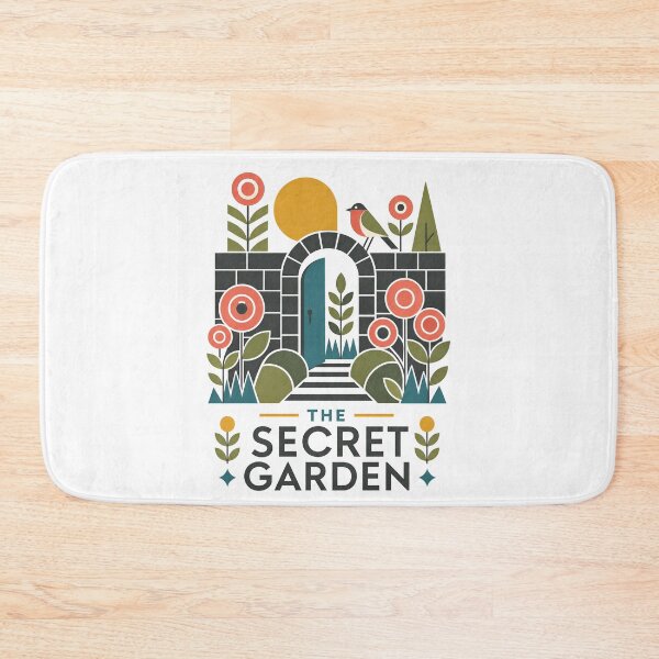 Item preview, The Secret Garden Mid Century Modern Geometric Arched Door Landscape designed and sold by Fenay Designs.