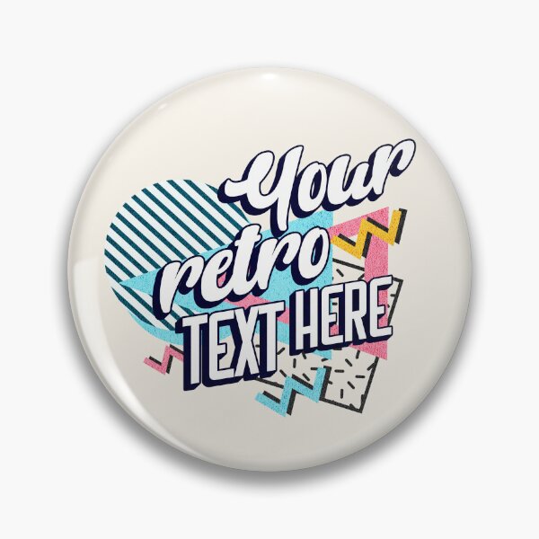 Item preview, Your Text Here Retro Heart Blue & Pink 90s Throwback Retro Style designed and sold by RealLifeMerchies.