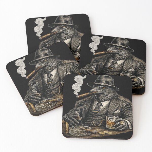 Item preview, Vintage Mafia Raven | Gentleman Crow | Gothic Bird Illustration designed and sold by Articooler.