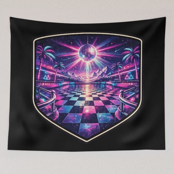Item preview, Neon Vaporwave Disco Ball Synthwave - Retro 80s Badge  designed and sold by irfanshikh.