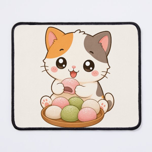 Item preview, Cute Calico Cat Mochi Japanese Sweet Dessert Art designed and sold by Seculinator.