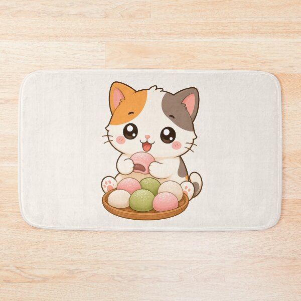Item preview, Cute Calico Cat Mochi Japanese Sweet Dessert Art designed and sold by Seculinator.