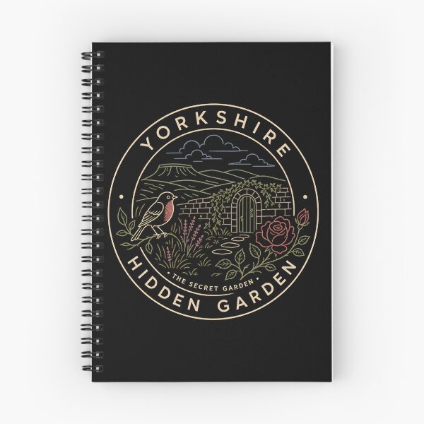 Item preview, Yorkshire Hidden Garden The Secret Garden Vintage Line Art Badge designed and sold by Fenay Designs.