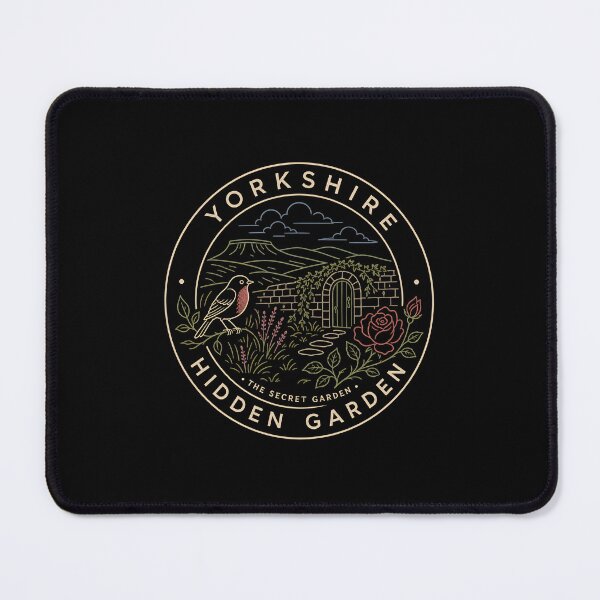 Item preview, Yorkshire Hidden Garden The Secret Garden Vintage Line Art Badge designed and sold by Fenay Designs.
