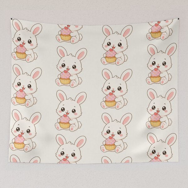 Item preview, Cute Bunny Pink Cupcake Sweet Dessert Baking designed and sold by Seculinator.