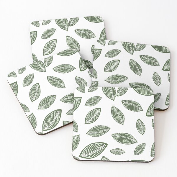 Item preview, Green leaves seamless pattern inspired by tropical and botanical foliage designed and sold by Line-Aura.