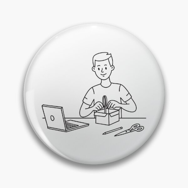 Item preview, Person Unboxing Package Near Laptop designed and sold by rasagamastore.