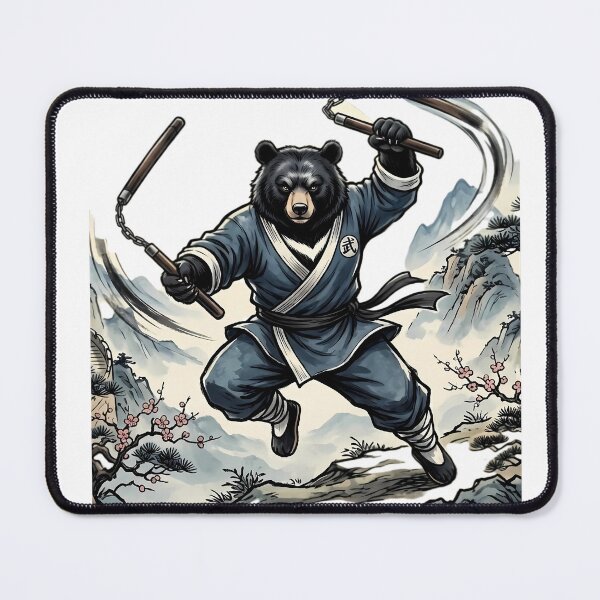 Item preview, The Nunchaku Master / Iron Bear Monks designed and sold by NewVibeStudio.