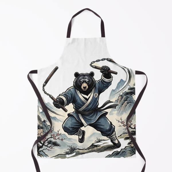 Item preview, The Nunchaku Master / Iron Bear Monks designed and sold by NewVibeStudio.