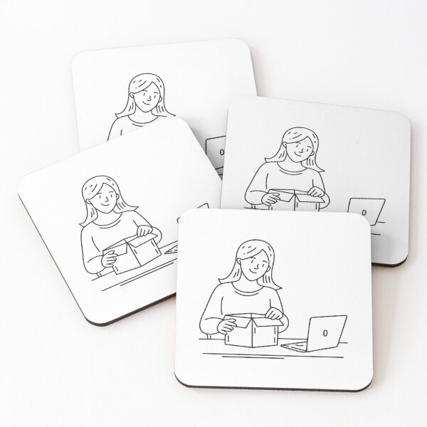 Item preview, Person Unpacking Box Beside Laptop designed and sold by rasagamastore.