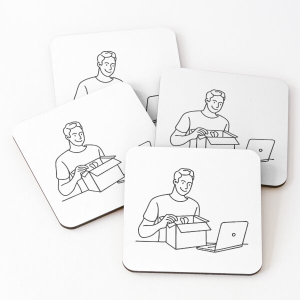 Item preview, Copy of Person Unboxing Package Near Laptop designed and sold by rasagamastore.