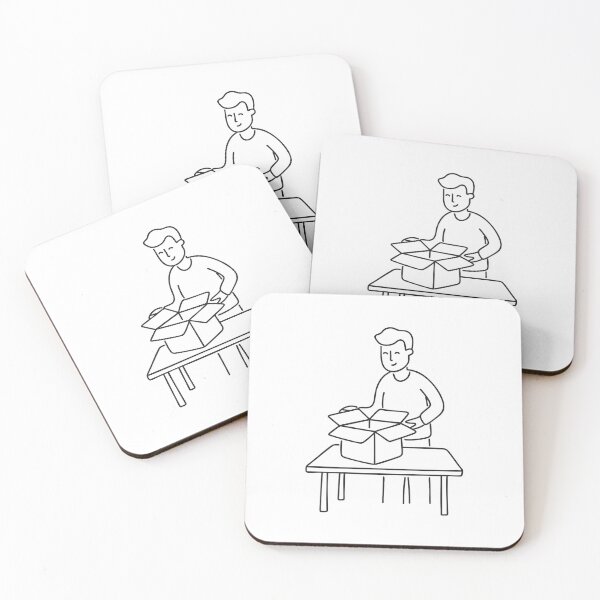 Item preview, Person Unboxing Package on Wooden Table designed and sold by rasagamastore.