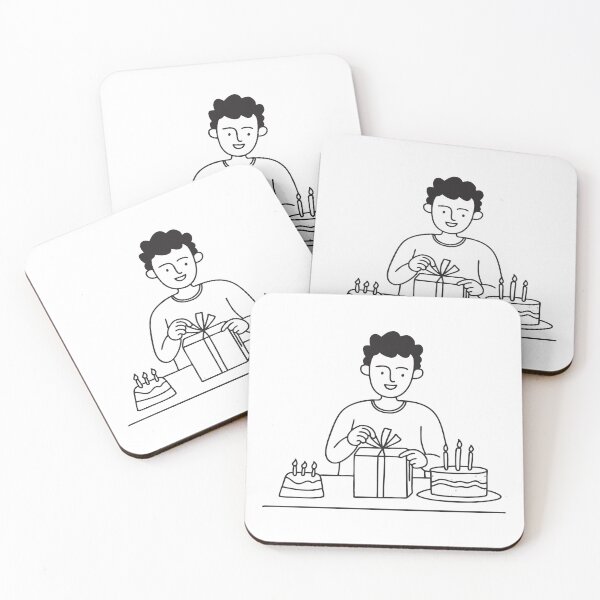Item preview, Person Unwrapping Gift Beside Birthday Cake designed and sold by rasagamastore.
