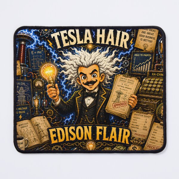 Item preview, Tesla Hair Edison Flair Science Humor designed and sold by Omni Craft .