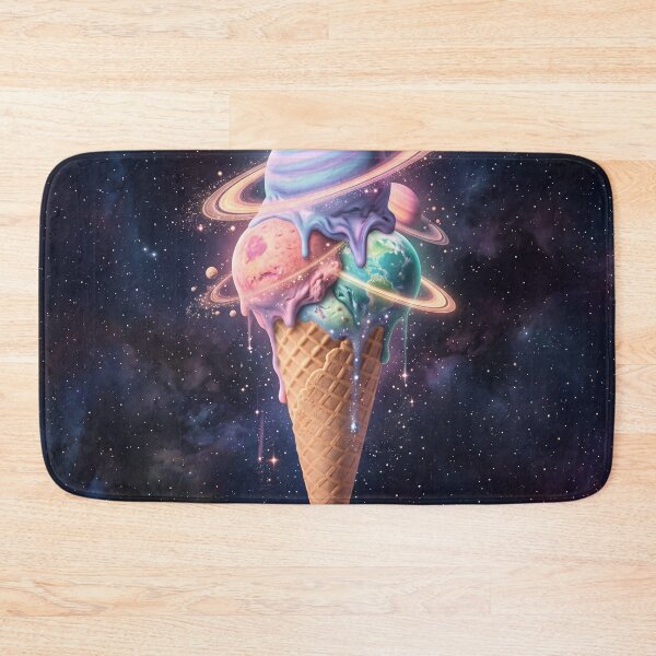 Item preview, Melting Ice Cream Cone with Planet Scoops in Deep Space designed and sold by ASTRAL ART LAB.