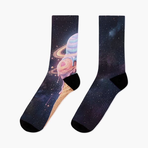 Item preview, Melting Ice Cream Cone with Planet Scoops in Deep Space designed and sold by ASTRAL ART LAB.