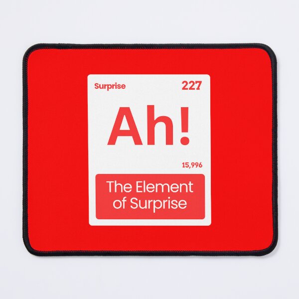 Item preview, Element of Surprise Chemistry Pun Typography Design | Funny Science Joke Gift designed and sold by Pansilu Designs.