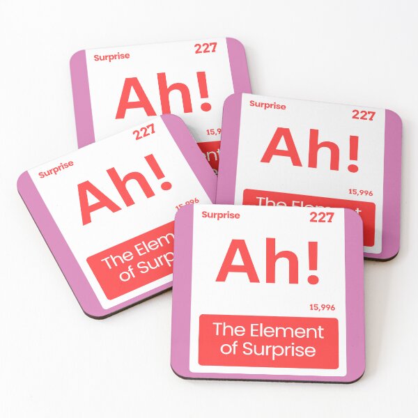 Item preview, Element of Surprise Chemistry Pun Typography Design | Funny Science Joke Gift designed and sold by Pansilu Designs.