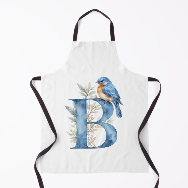 Item preview, Bluebird Monogram Letter B Watercolor | Elegant Bluebird Lover Floral Alphabet Art designed and sold by Dinaelsherkawy.