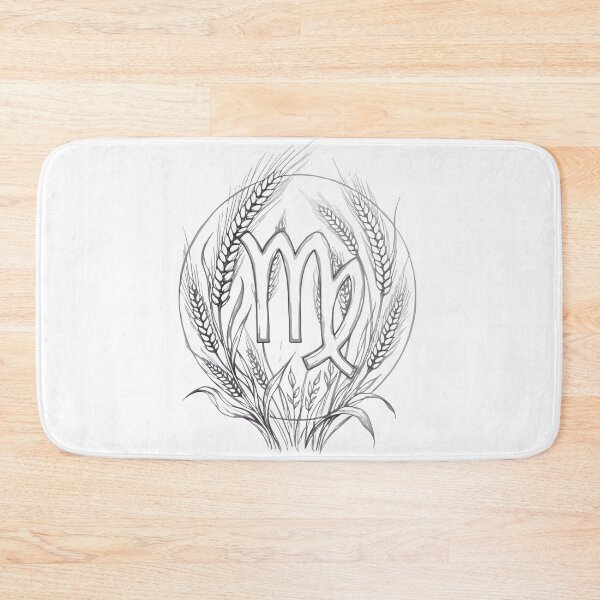Item preview, Virgo Wheat Wreath Pencil Sketch Vintage Zodiac Art designed and sold by Zodiac Celestial Art.