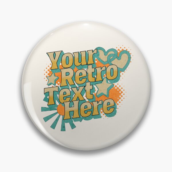 Item preview,  Your Text Here Retro Heart Orange Teal Star Text 90s Throwback Retro Style  designed and sold by RealLifeMerchies.