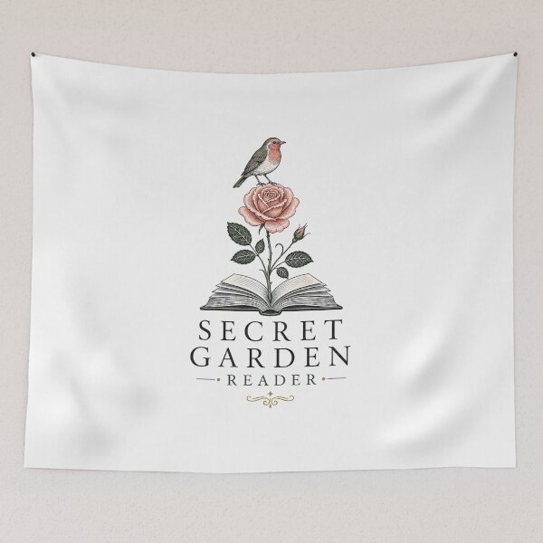 Item preview, Secret Garden Reader Flowers Growing From Book Robin Aesthetic designed and sold by Fenay Designs.