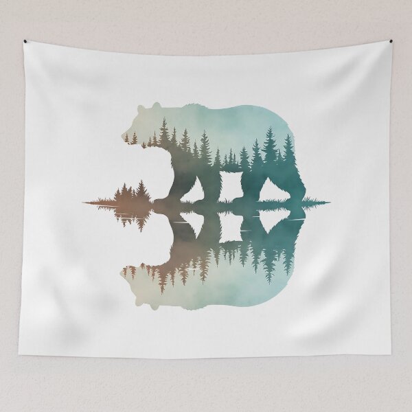 Item preview, Bear in a forest reflection classic t-shirt. designed and sold by Knowvhere.