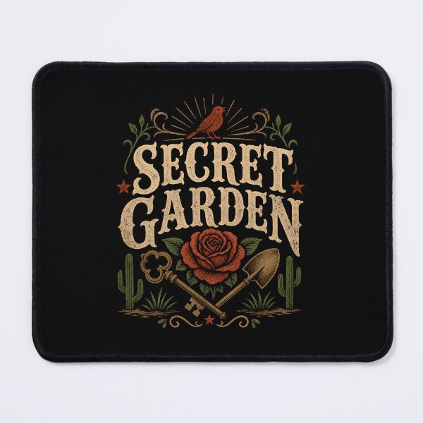 Item preview, Secret Garden Vintage Shovel And Key Distressed Rose Design designed and sold by Fenay Designs.