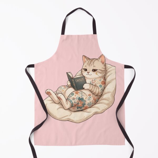 Item preview, Cute Cat Reading a Book Floral Pattern designed and sold by Iampoji.