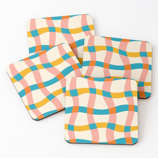 Item preview, Retro 70s Groovy Warped Plaid Pattern 1 designed and sold by nineFlorals.