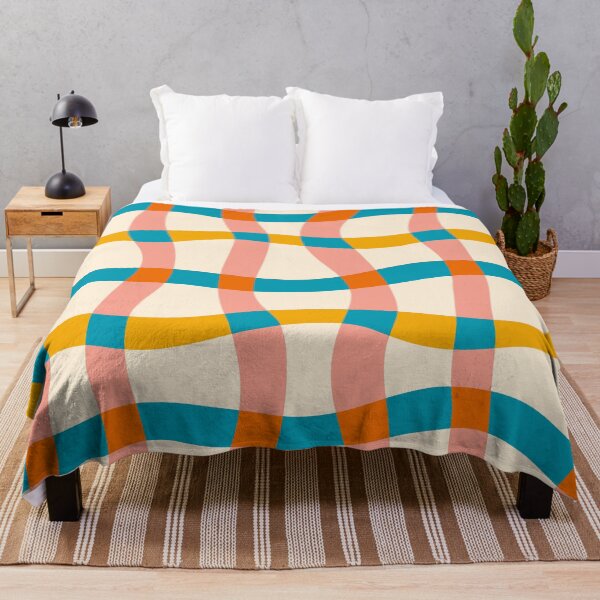 Item preview, Retro 70s Groovy Warped Plaid Pattern 1 designed and sold by nineFlorals.