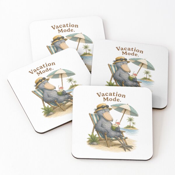 Item preview, Vacation Mode | Cute Shoebill Beach Summer Illustration designed and sold by Little Moments Co..