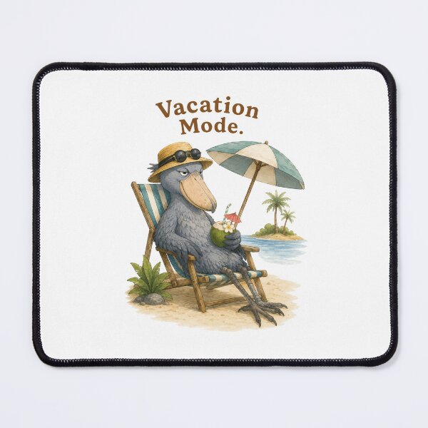 Item preview, Vacation Mode | Cute Shoebill Beach Summer Illustration designed and sold by Little Moments Co..