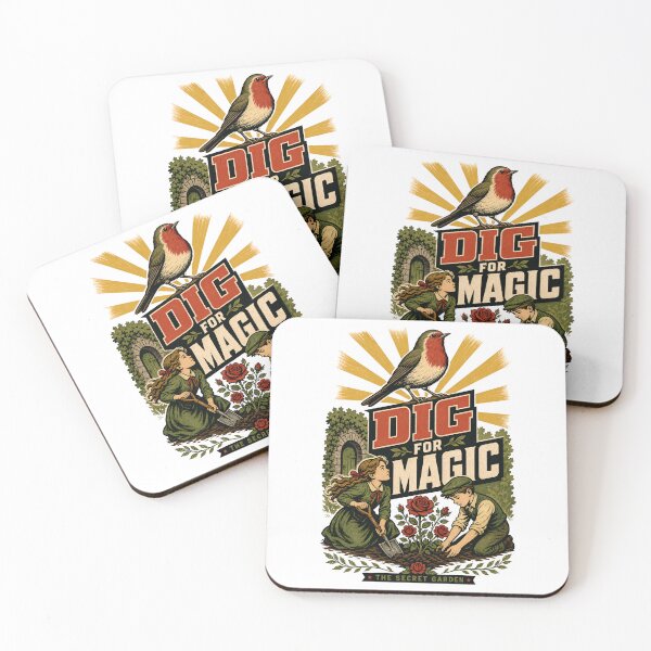 Item preview, The Secret Garden Dig For Magic Retro WPA Style Poster designed and sold by Fenay Designs.