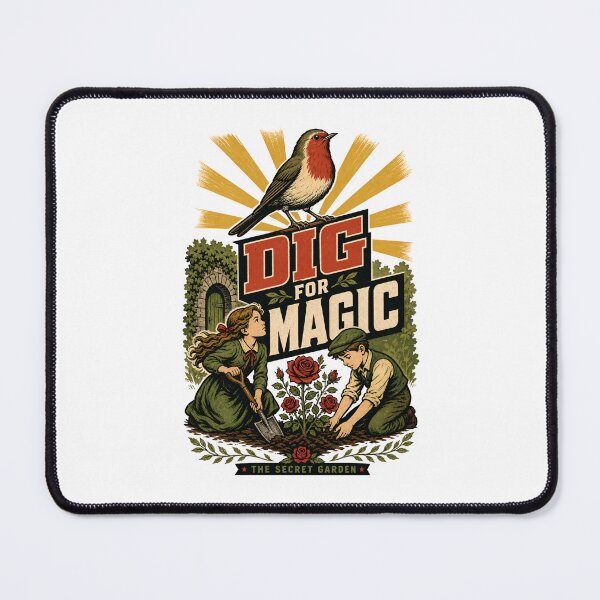 Item preview, The Secret Garden Dig For Magic Retro WPA Style Poster designed and sold by Fenay Designs.