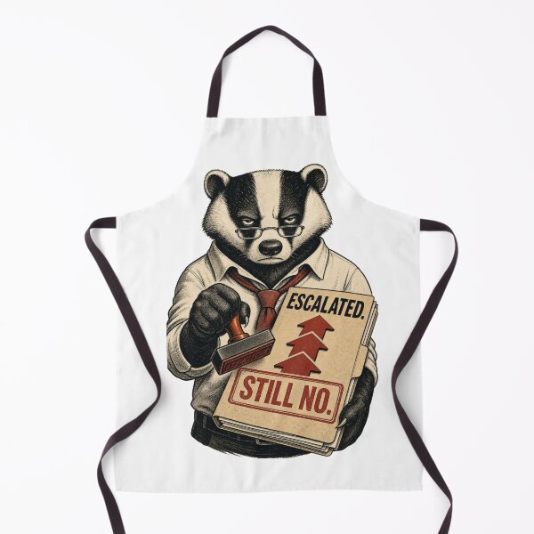 Item preview, Escalated Still No Funny Badger Office Bureaucracy Humor designed and sold by Print Loft.