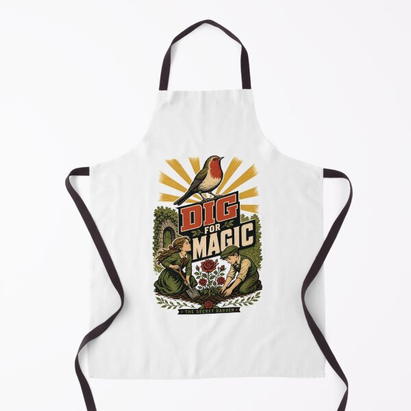 Item preview, The Secret Garden Dig For Magic Retro WPA Style Poster designed and sold by Fenay Designs.
